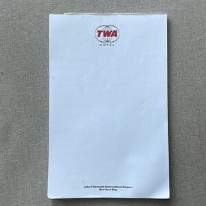 TWA hotel notepad